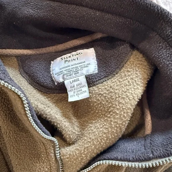 navy green fleece L - Picture 3 of 14